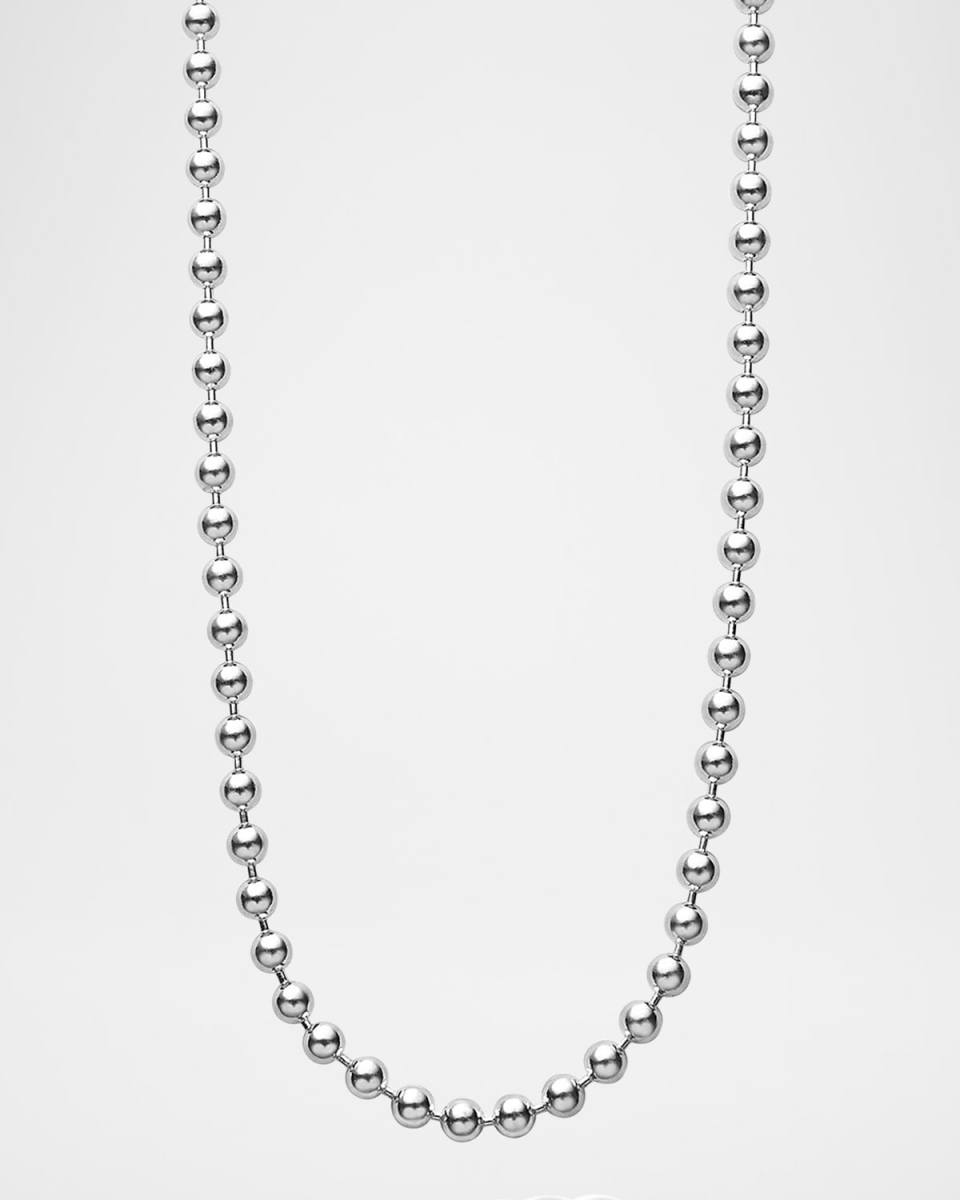 Signature Caviar Sterling Silver Beaded Chain Necklace